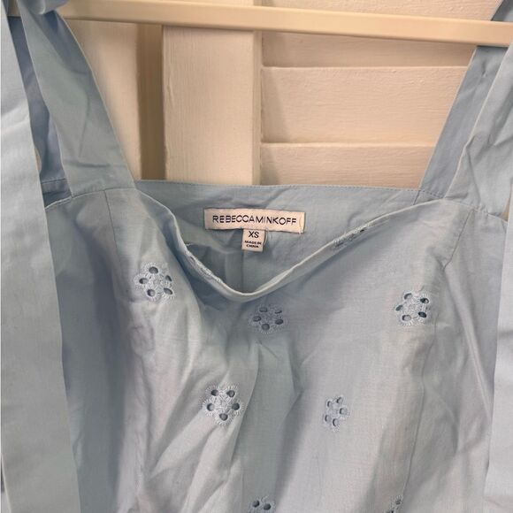 Rebecca Minkoff Broderie Anglaise Embroidered Blouse in Sky Blue - Picture 5 of 5